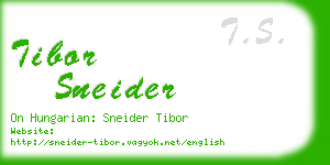 tibor sneider business card